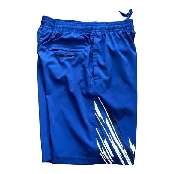 Head Club athletic shorts deep blue slip gusset pockets elastic waist logo Men M - Picture 4 of 14